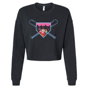 Baseball Home Social Club For Boy Ice Cream Drip Cropped Pullover Crew