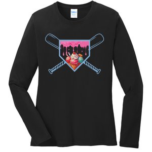 Baseball Home Social Club For Boy Ice Cream Drip Ladies Long Sleeve Shirt