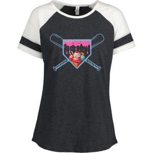 Baseball Home Social Club For Boy Ice Cream Drip Enza Ladies Jersey Colorblock Tee