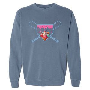 Baseball Home Social Club For Boy Ice Cream Drip Garment-Dyed Sweatshirt