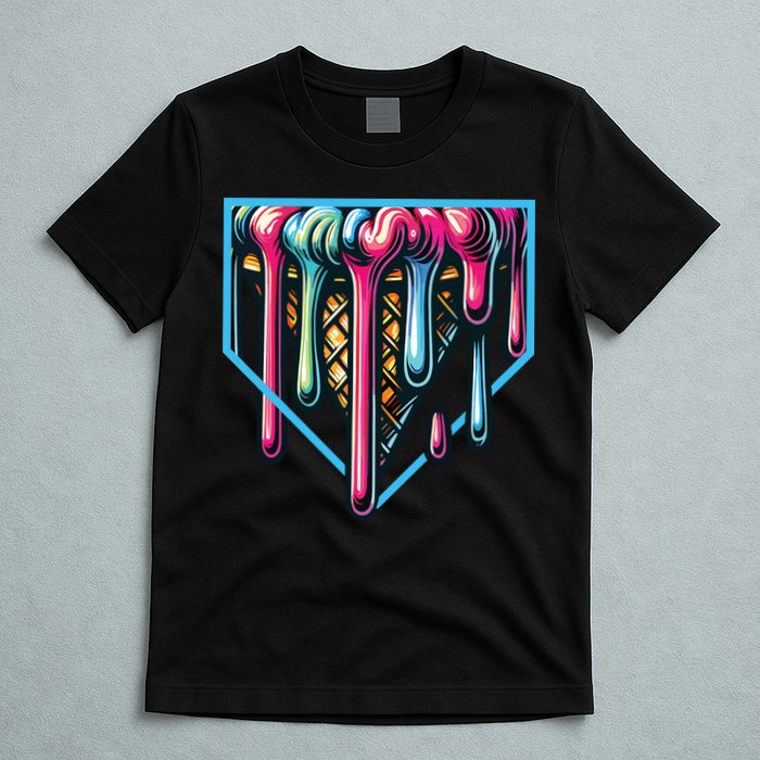 Baseball Home Social Club For Boy Ice Cream Drip T-Shirt