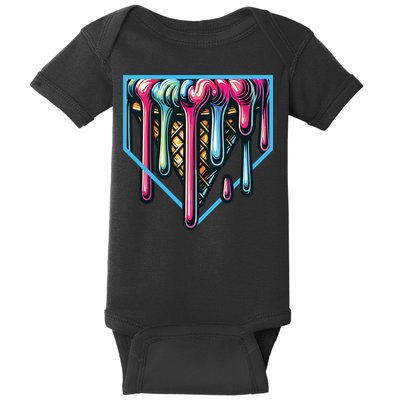 Baseball Home Social Club For Boy Ice Cream Drip Baby Bodysuit