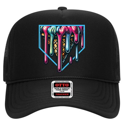 Baseball Home Social Club For Boy Ice Cream Drip Trucker Hat