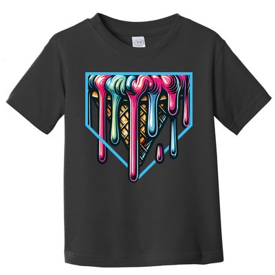 Baseball Home Social Club For Boy Ice Cream Drip Toddler T-Shirt