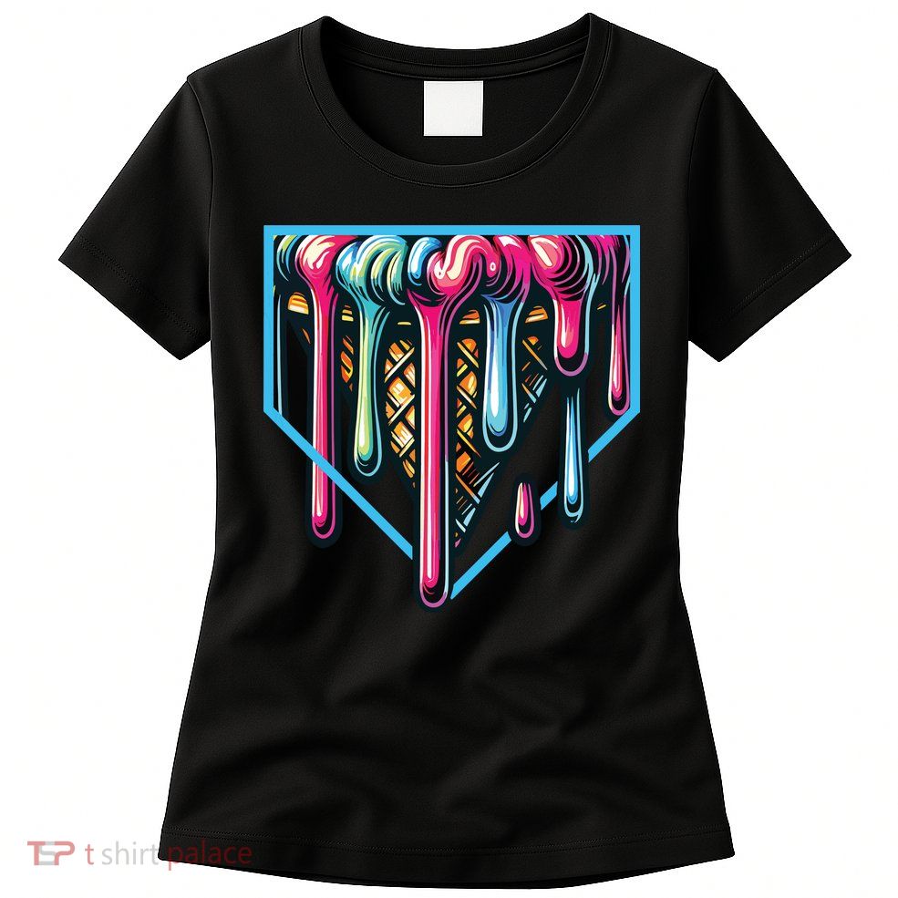 Baseball Home Social Club For Boy Ice Cream Drip Womens T-Shirt