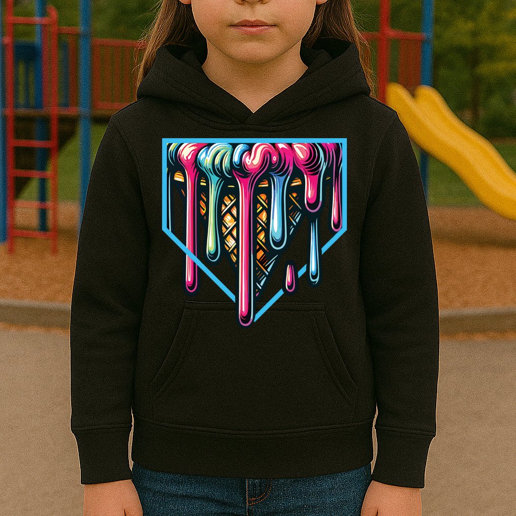 Baseball Home Social Club For Boy Ice Cream Drip Kids Hoodie