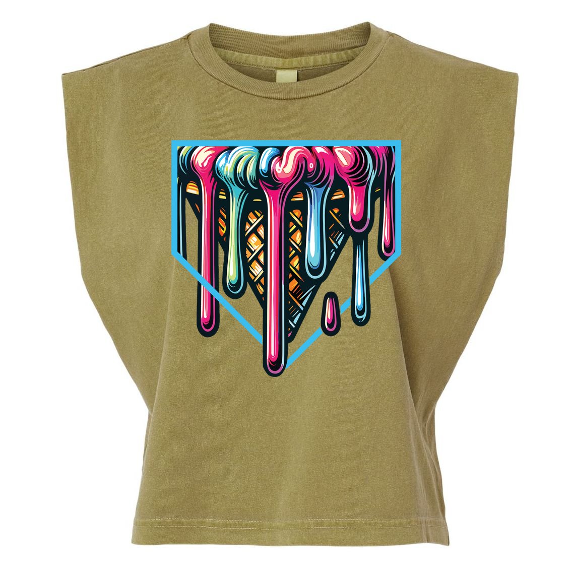 Baseball Home Social Club For Boy Ice Cream Drip Garment-Dyed Women's Muscle Tee