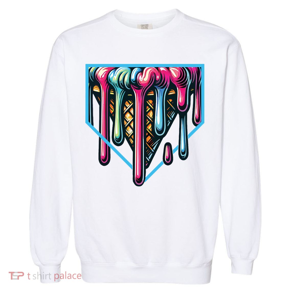 Baseball Home Social Club For Boy Ice Cream Drip Garment-Dyed Sweatshirt