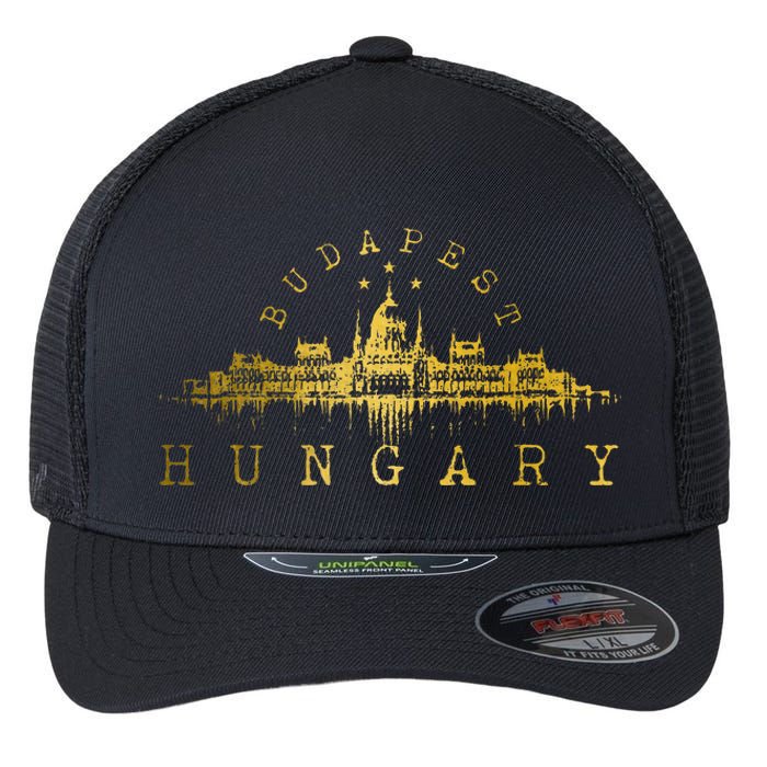 Budapest Hungary Skyline Souvenir Vintage Flexfit Unipanel Trucker Cap