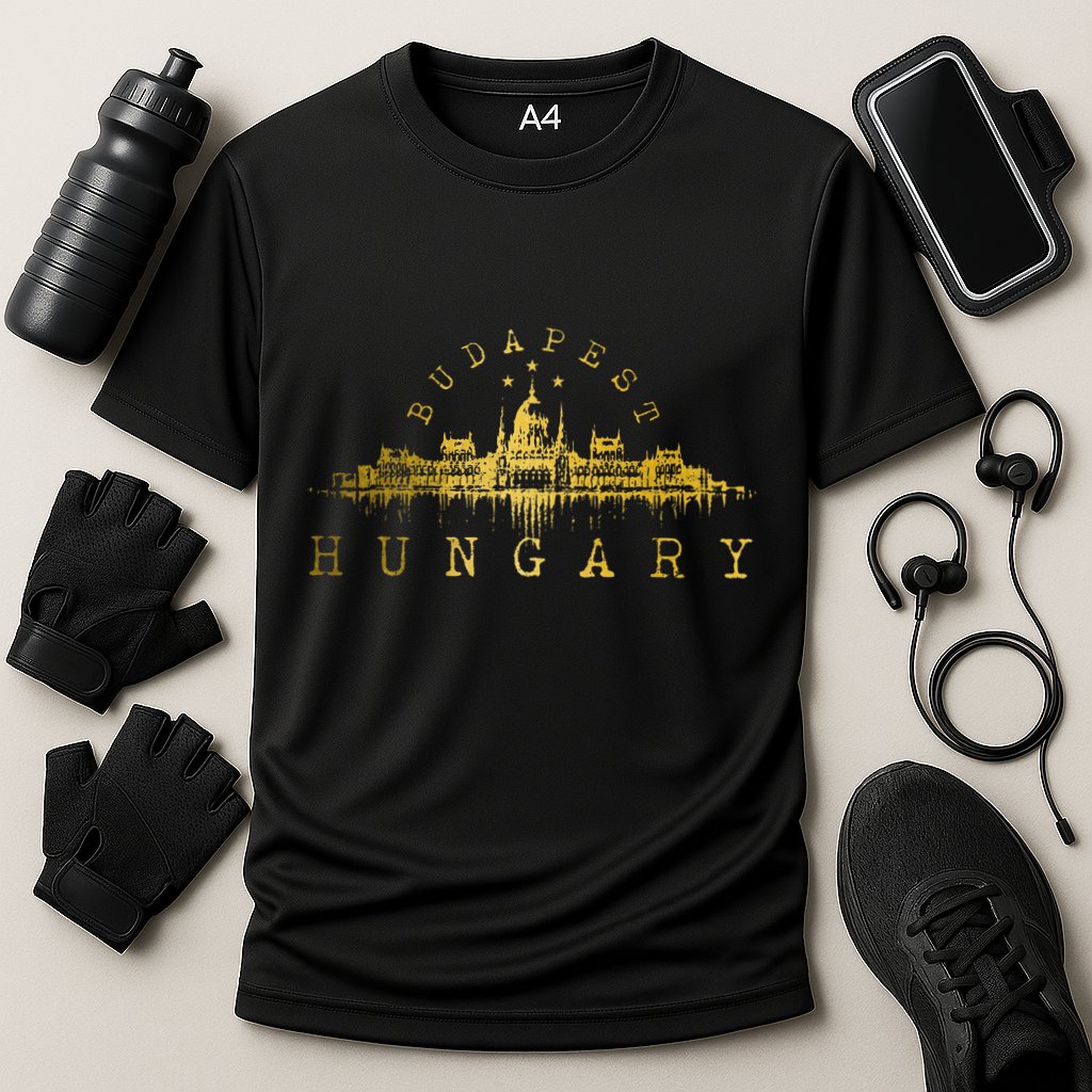Budapest Hungary Skyline Souvenir Vintage Cooling Performance Crew T-Shirt