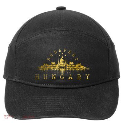 Budapest Hungary Skyline Souvenir Vintage 7-Panel Snapback Hat