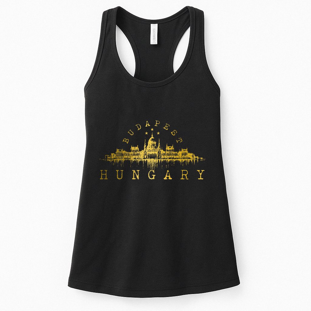 Budapest Hungary Skyline Souvenir Vintage Womens Tank Top