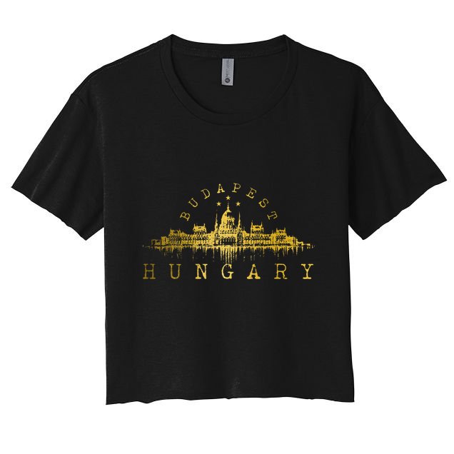 Budapest Hungary Skyline Souvenir Vintage Crop Top