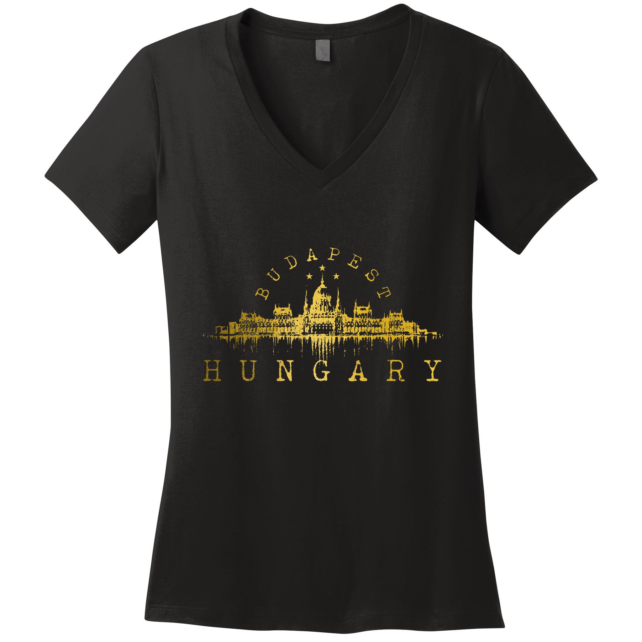 Budapest Hungary Skyline Souvenir Vintage Women's V-Neck T-Shirt