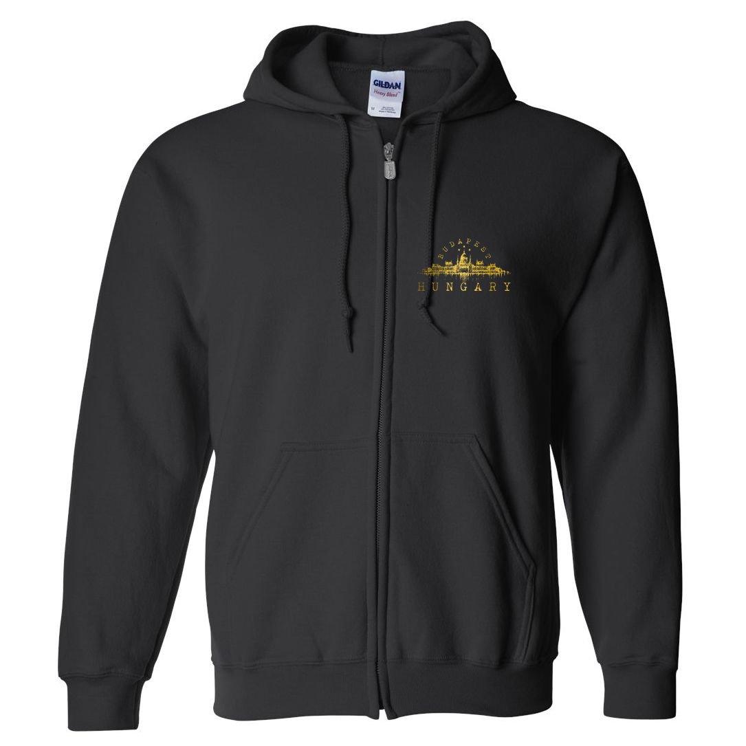 Budapest Hungary Skyline Souvenir Vintage Full Zip Hoodie