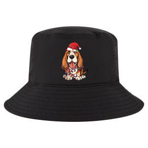 Basset Hound Santa Christmas Lights Dog Lover Xmas Pajama Cool Comfort Performance Bucket Hat