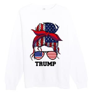 Bandana Headscarf Sunglasses Trump Premium Crewneck Sweatshirt