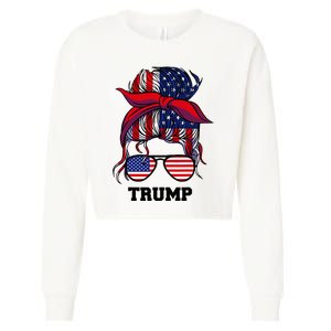 Bandana Headscarf Sunglasses Trump Cropped Pullover Crew