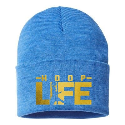 Basketball Hoops Sports Bball Coach Baller Basketball Player Gift Sustainable Knit Beanie