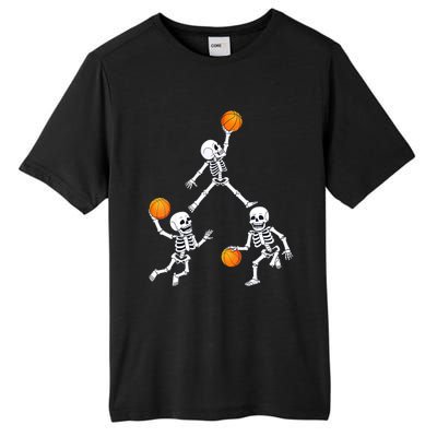 Basketball Halloween Skeleton Dunking Dribble Boys Teen Tall Fusion ChromaSoft Performance T-Shirt