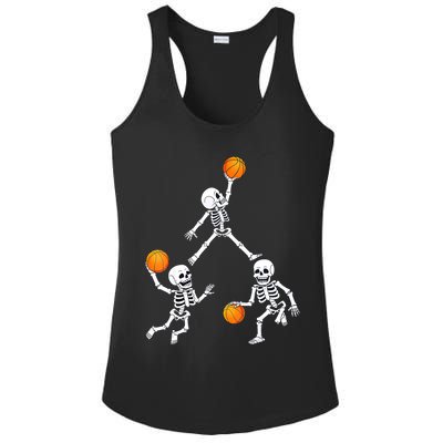 Basketball Halloween Skeleton Dunking Dribble Boys Teen Ladies PosiCharge Competitor Racerback Tank