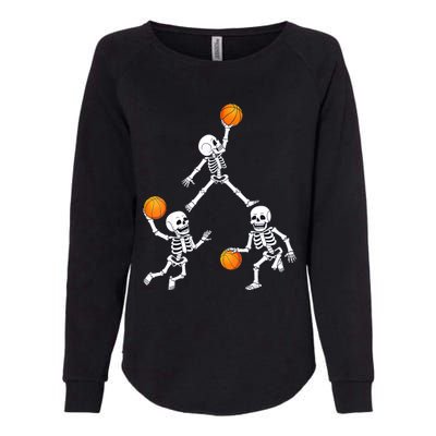 Basketball Halloween Skeleton Dunking Dribble Boys Teen Womens California Wash Sweatshirt