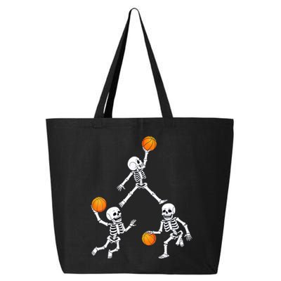 Basketball Halloween Skeleton Dunking Dribble Boys Teen 25L Jumbo Tote