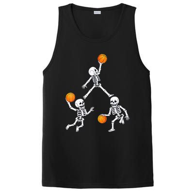 Basketball Halloween Skeleton Dunking Dribble Boys Teen PosiCharge Competitor Tank