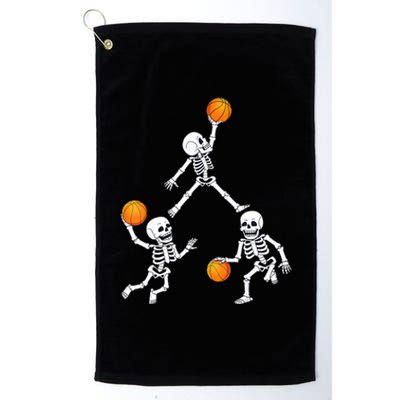 Basketball Halloween Skeleton Dunking Dribble Boys Teen Platinum Collection Golf Towel