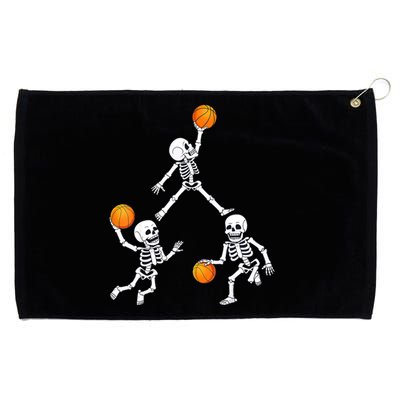 Basketball Halloween Skeleton Dunking Dribble Boys Teen Grommeted Golf Towel