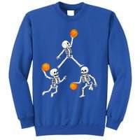 Basketball Halloween Skeleton Dunking Dribble Boys Teen Sweatshirt