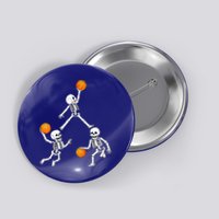 Basketball Halloween Skeleton Dunking Dribble Boys Teen Button