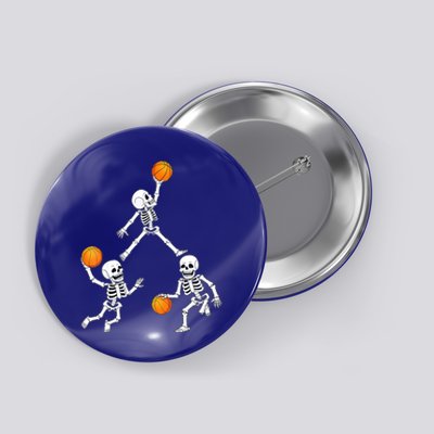 Basketball Halloween Skeleton Dunking Dribble Boys Teen Button