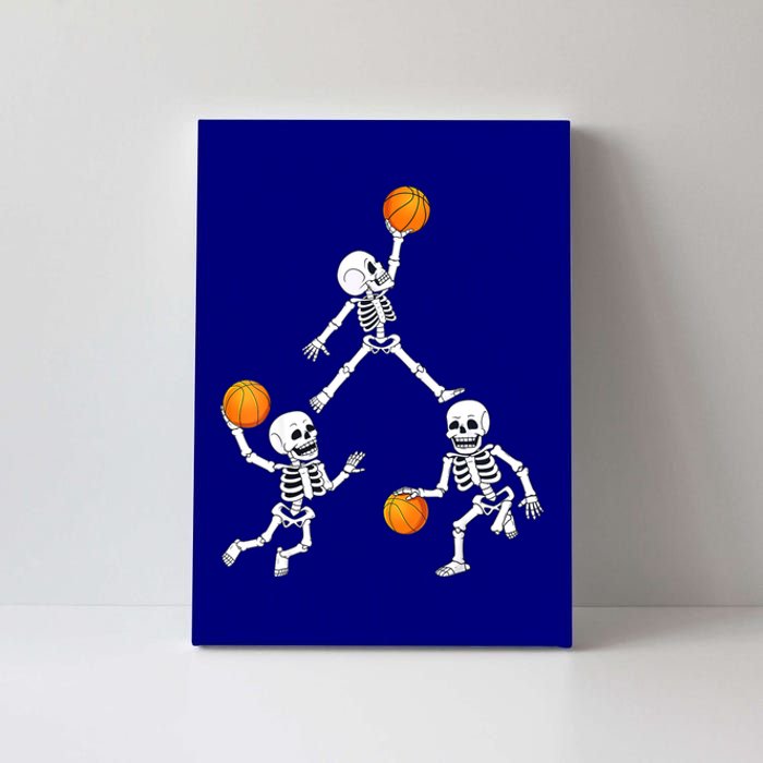 Basketball Halloween Skeleton Dunking Dribble Boys Teen Canvas