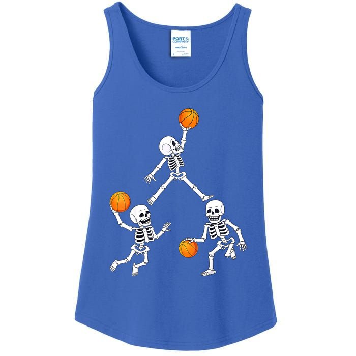 Basketball Halloween Skeleton Dunking Dribble Boys Teen Ladies Essential Tank