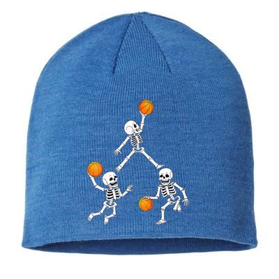 Basketball Halloween Skeleton Dunking Dribble Boys Teen Sustainable Beanie