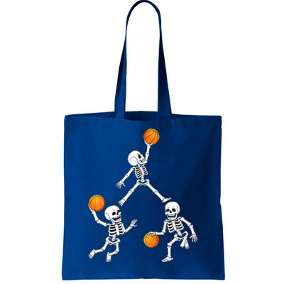 Basketball Halloween Skeleton Dunking Dribble Boys Teen Tote Bag