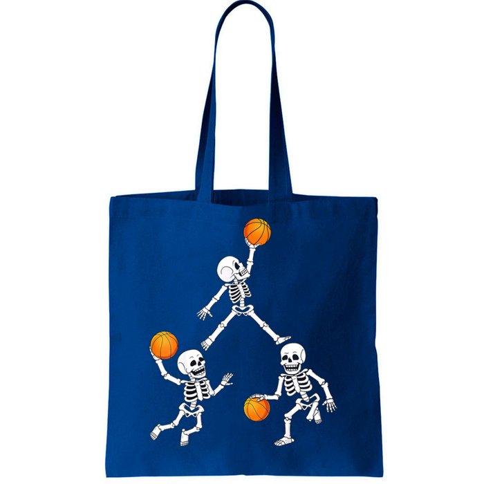 Basketball Halloween Skeleton Dunking Dribble Boys Teen Tote Bag