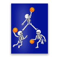 Basketball Halloween Skeleton Dunking Dribble Boys Teen Poster