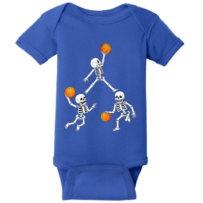 Basketball Halloween Skeleton Dunking Dribble Boys Teen Baby Bodysuit