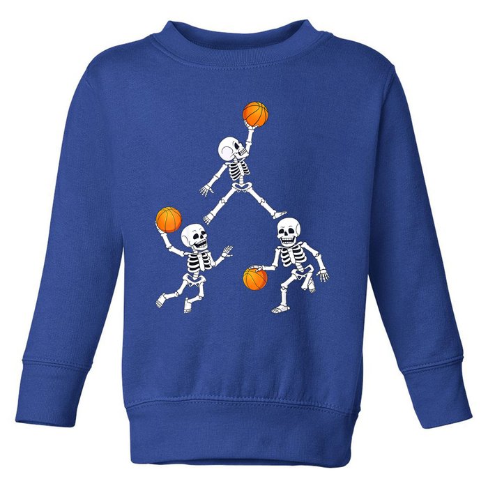 Basketball Halloween Skeleton Dunking Dribble Boys Teen Toddler Sweatshirt