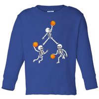 Basketball Halloween Skeleton Dunking Dribble Boys Teen Toddler Long Sleeve Shirt