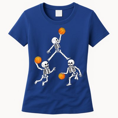 Basketball Halloween Skeleton Dunking Dribble Boys Teen Womens T-Shirt