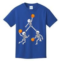 Basketball Halloween Skeleton Dunking Dribble Boys Teen Kids T-Shirt