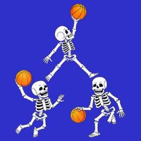 Basketball Halloween Skeleton Dunking Dribble Boys Teen Zip Tote Bag