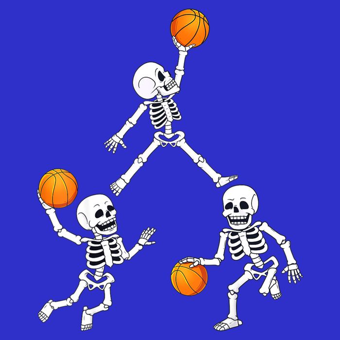 Basketball Halloween Skeleton Dunking Dribble Boys Teen Zip Tote Bag