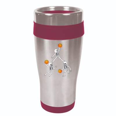 Basketball Halloween Skeleton Dunking Dribble Boys Teen 16oz Travel Tumbler