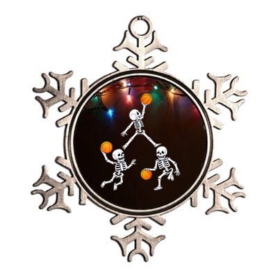 Basketball Halloween Skeleton Dunking Dribble Boys Teen Metallic Star Ornament