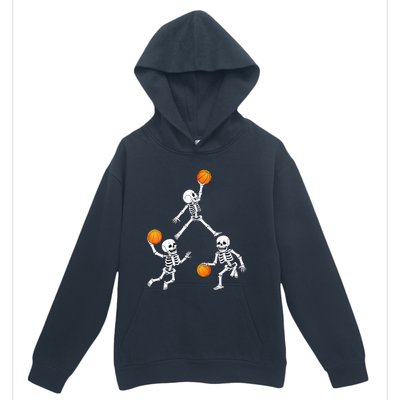 Basketball Halloween Skeleton Dunking Dribble Boys Teen Urban Pullover Hoodie