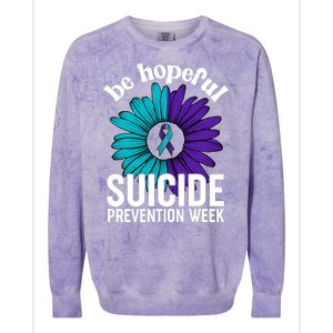 Be Hopeful Suicide Prevention Week Colorblast Crewneck Sweatshirt